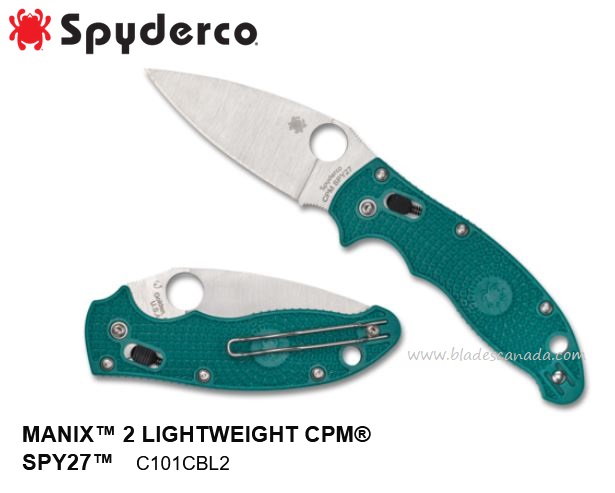 Spyderco Manix 2 Folding Knife, CPM SPY27, FRCP Blue, C101PCBL2