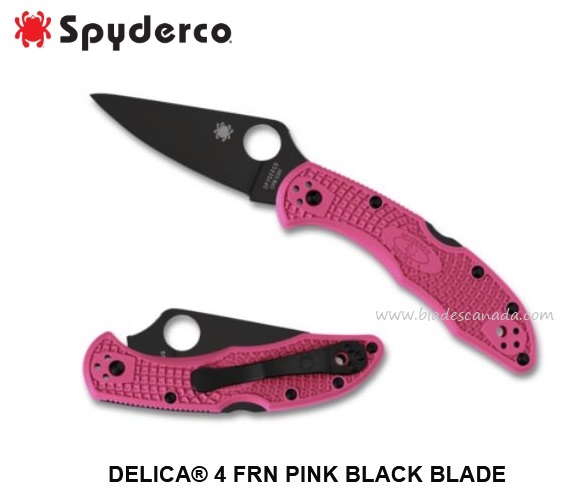 Spyderco Delica Folding Knife, S30V, FRN Pink, C11FPPNS30VBK