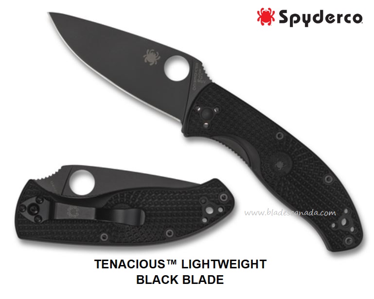 Spyderco Tenacious Folding Knife, FRN Black, C122PBBK