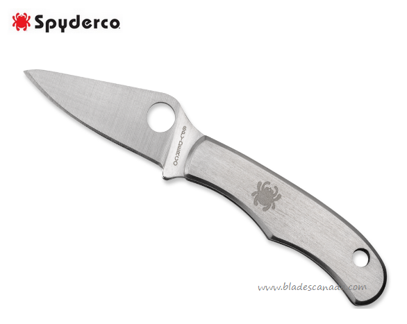 Spyderco Bug Folding Knife, Stainless Handle, C133P - Click Image to Close