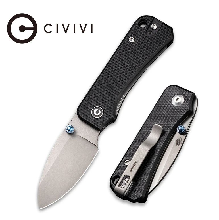 CIVIVI Baby Banter Folding Knife, Nitro-V, G10 Black, 19068S-1