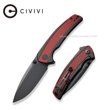 CIVIVI Teraxe Flipper Framelock Knife, Nitro-V Black SW, G10/Steel, 20036-1