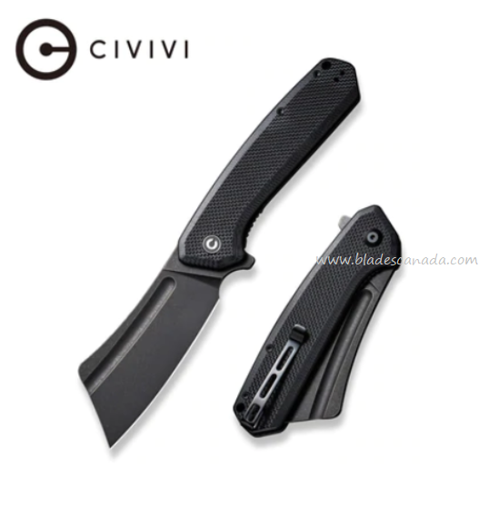 Civivi Bullmastiff Flipper Folding Knife, Black Stonewash Blade, G10 Black, C2006D