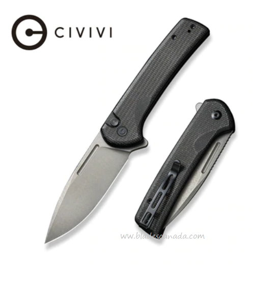 Civivi Conspirator Flipper Folding Knife, Nitro-V, Micarta Black, C21006-1