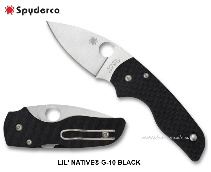 Spyderco Lil' Native Compression Lock Folding Knife, S30V, G10 Black, C230GP