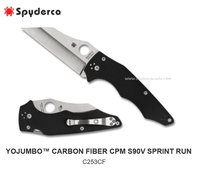 Spyderco Yojumbo Compression Lock Folding Knife, CPM S90V, Carbon Fiber, Sprint Run, C253CF