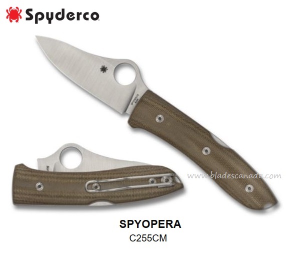 Spyderco Spyopera Folding Knife, M390, Micarta Handle, C255CMP