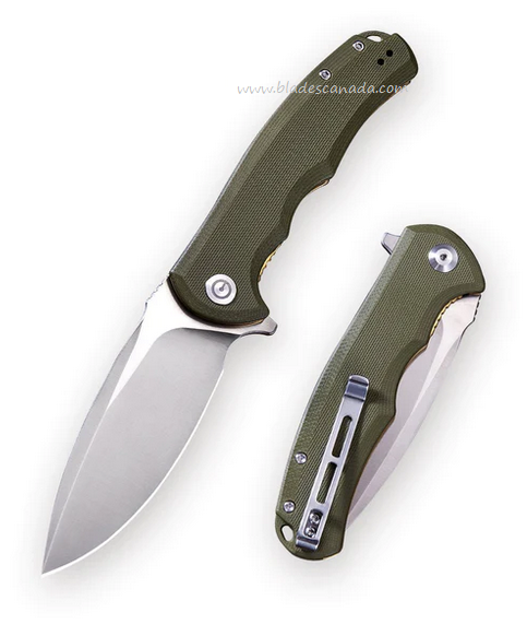 CIVIVI Praxis Flipper Folding Knife, G10 Green, 803A
