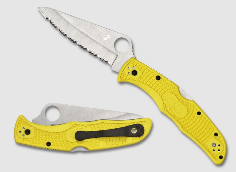 Spyderco Pacific Salt 2 Folding Knife, H2 Steel SpyderEdge, FRN Yellow, C91SYL2 - Click Image to Close