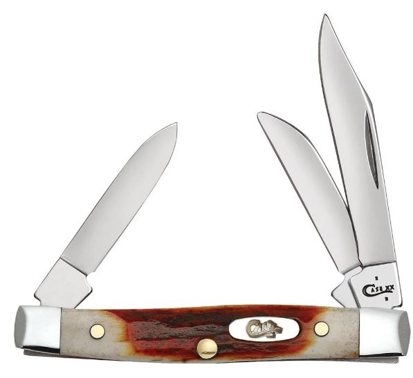 Case Small Stockman Slipjoint Folding Knife, Stag Red, 09449