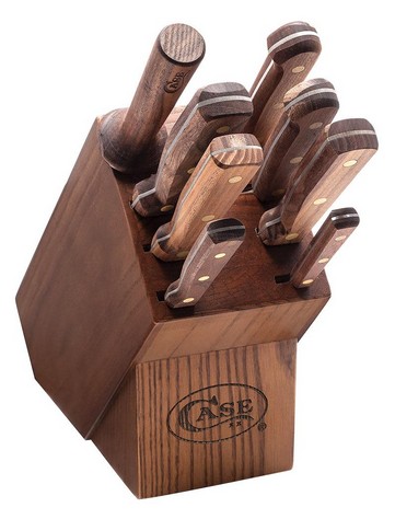 Case Household Cutlery 9 Piece Knife Set, Stainless, Walnut Handles, 10249