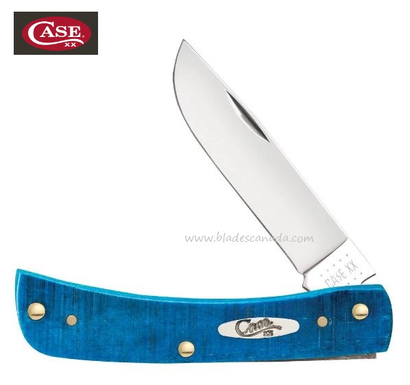 Case Sod Buster JR Slipjoint Folding Knife, SawCut Bone Caribbean Blue, CA25590