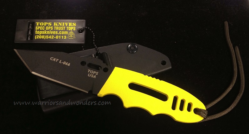 TOPS C.A.T. 202 Covert Anti-Terrorism Fixed Blade Knife, 1095 Carbon, Kydex Sheath, TOPSCAT202CY