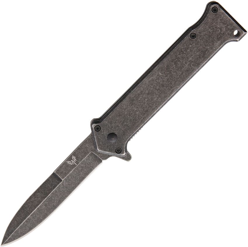 Combat Ready CBR345 Fixed Blade Knife, Stiletto Black, Stainless Handle