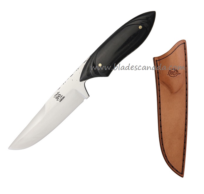 Citadel Midnight Fixed Blade Knife, DNH7 Steel, Black Buffalo Horn, CD4216