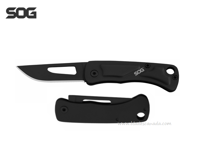 SOG Centi I Slipjoint Folding Knife, Stainless Black Blade and Handle, CE1002