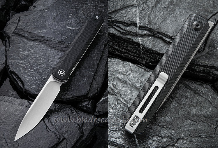CIVIVI Exarch Flipper Folding Knife, D2, G10 Black, 2003C - Click Image to Close