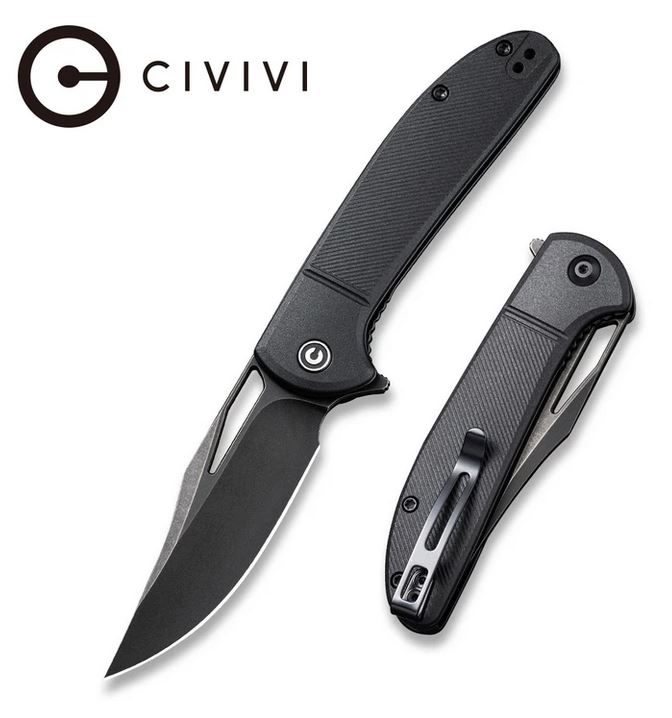 CIVIVI Ortis Flipper Folding Knife, FRN Black, 2013D - Click Image to Close