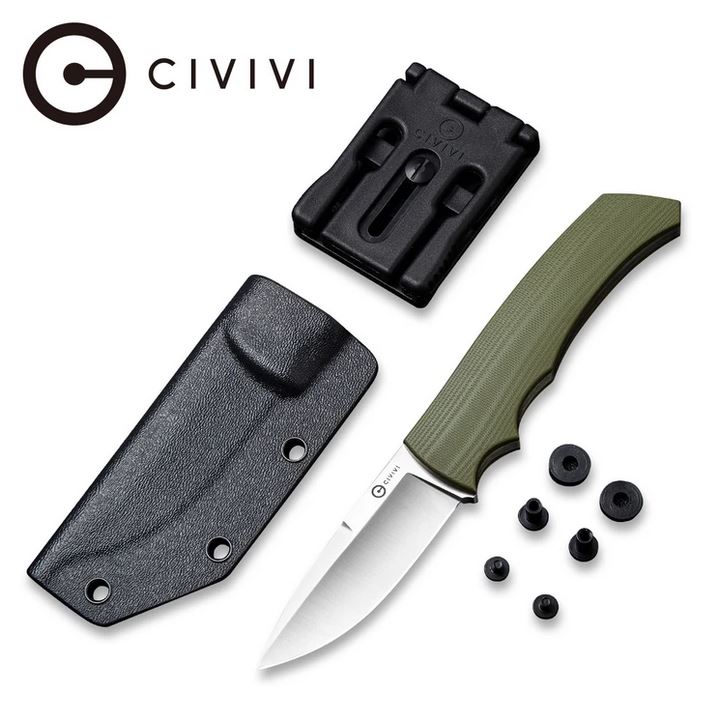 CIVIVI M2 Backup Fixed Blade Knife, D2, G10 OD Green, 2016B - Click Image to Close