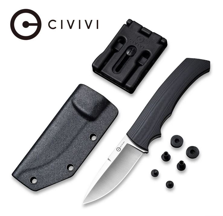 CIVIVI M2 Backup Fixed Blade Knife, D2, G10 Black, 2016C - Click Image to Close