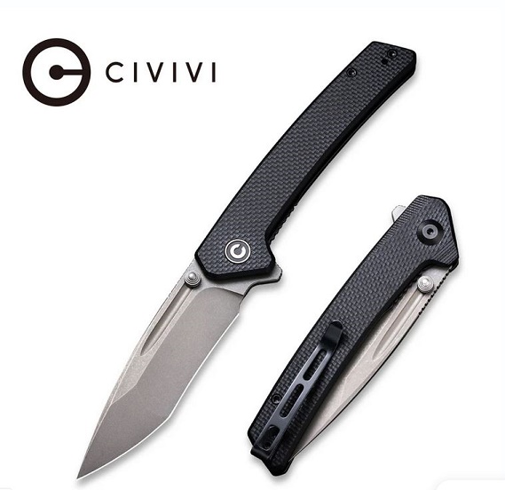 CIVIVI Keen Nadder Flipper Folding Knife, N690, G10 Black, 2021A - Click Image to Close