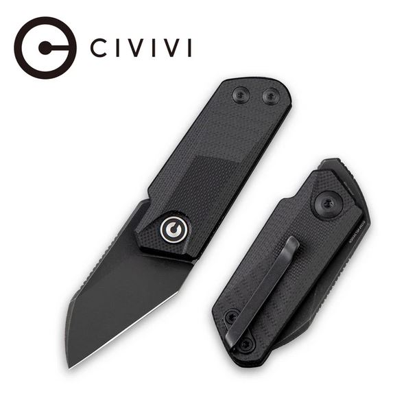 CIVIVI Ki-V Slip Joint Folding Knife, G10 Black, 2108B
