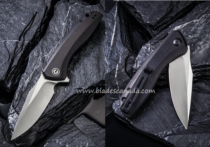 CIVIVI Baklash Flipper Folding Knife, Ebony Wood Handle, 801E
