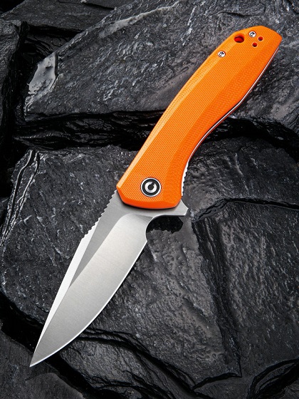 CIVIVI Baklash Flipper Folding Knife, G10 Orange, 801G - Click Image to Close