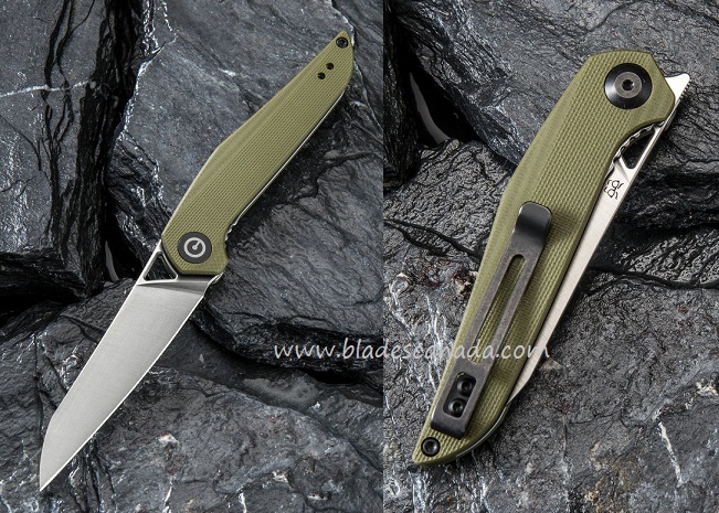 CIVIVI McKenna Flipper Folding Knife, D2, G10 Green, 905B - Click Image to Close