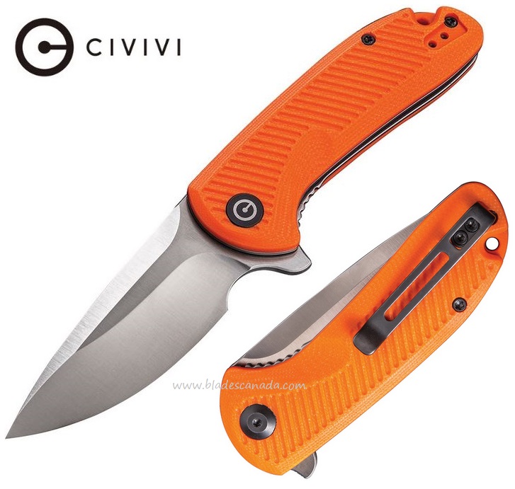 CIVIVI Durus Flipper Folding Knife, D2, G10 Orange, 906C
