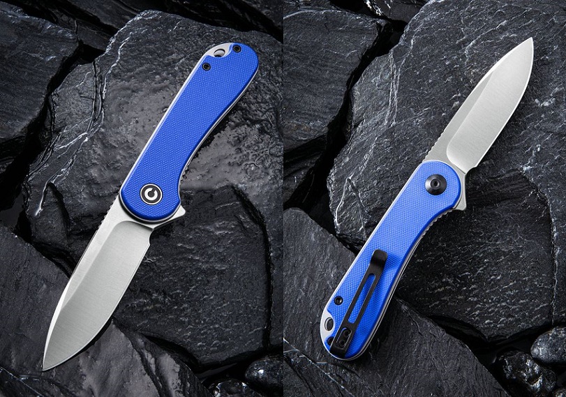 CIVIVI Elementum Flipper Folding Knife, D2, G10 Blue, 907F