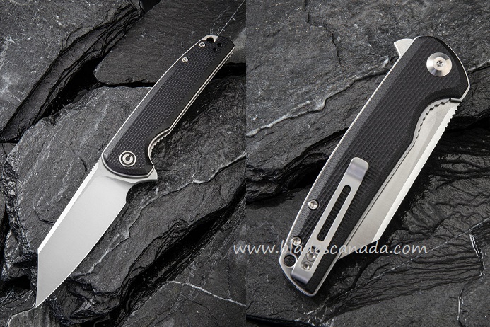 CIVIVI Brigand Flipper Folding Knife, D2, G10 Black, 909C