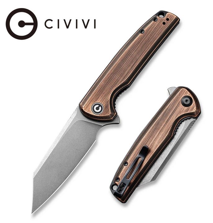 CIVIVI Brigand Flipper Folding Knife, 154CM, Copper Black, 909D - Click Image to Close