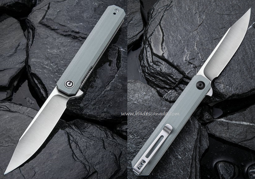 CIVIVI Chronic Flipper Folding Knife, G10 Gray, 917A