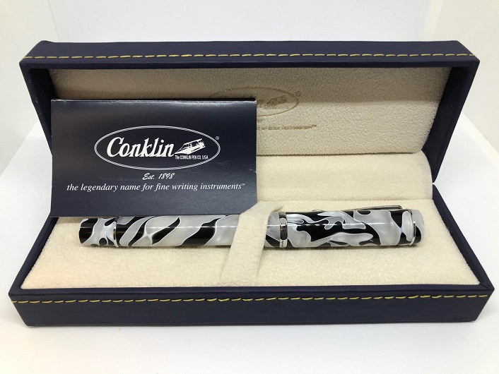 Conklin Dayflex White & Black Marble Omniflex Fountain Pen- Limited Edition
