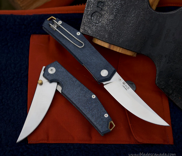 GiantMouse Ace Clyde Folding Knife, 20CV Satin, Micarta Denim