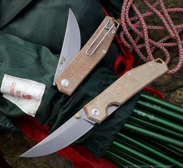GiantMouse Ace Clyde Folding Knife, 20CV SW, Micarta Natural