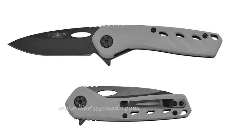 Camiillus 19802 Slot Flipper Folding Knife, AUS 8, G10 Grey
