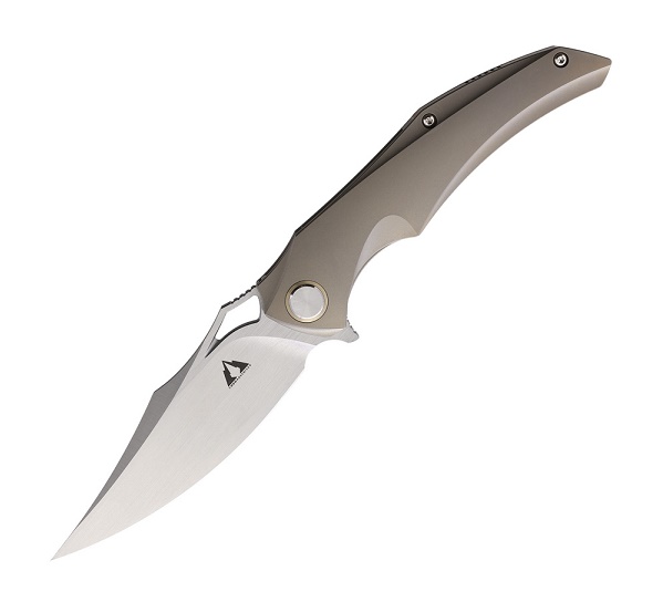 CMB Made Prowler Flipper Framelock Knife, M390, Titanium Grey, CMB02G