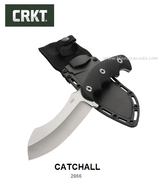 CRKT Catchall Fixed Blade Knife, GRN Black, Hard Sheath, CRKT2866