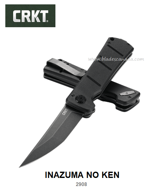 CRKT Inazuma No Ken Folding Knife, Assisted Opening, D2 SW, G10 Black, CRKT2908
