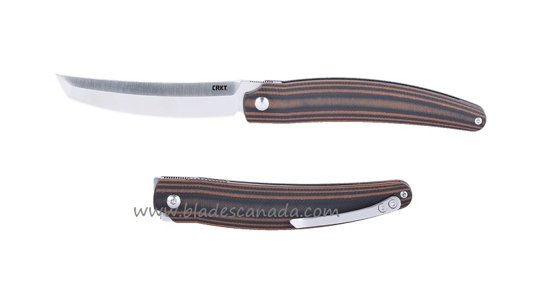 CRKT Ancestor Linerlock Folding Knife, D2 Satin, Brown/Black G-10, 5930