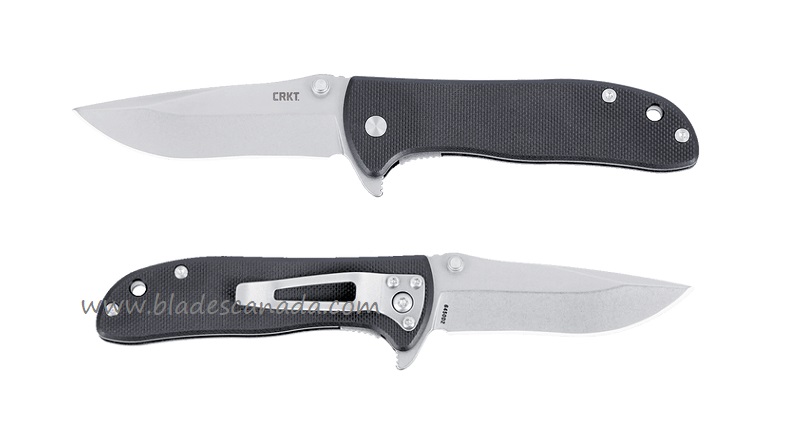 CRKT Drifter Linerlock Folding Knife, D2 Steel, Black G10, 6450D2