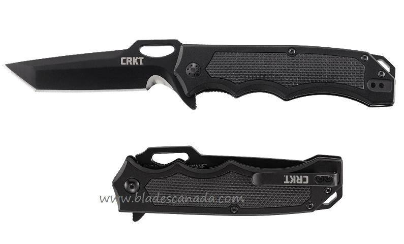 CRKT Septimo Flipper Folding Knife, Aluminum Black, CRKT7050