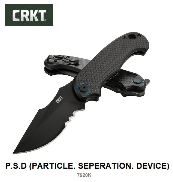 CRKT P.S.D Flipper Folding Knife, Assisted Opening, 4116, Carbon Fiber/G10, CRKT7920K