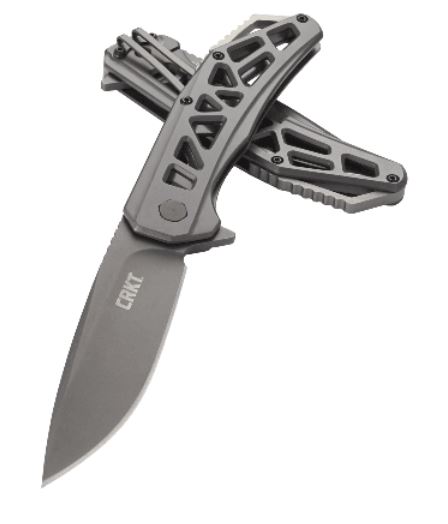 CRKT Gusset Flipper Framelock Knife, Stainless Handle, K330GGP