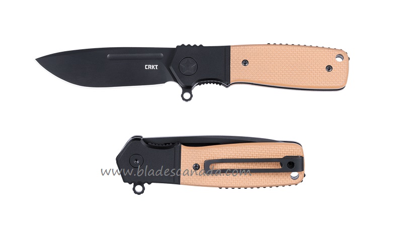 CRKT Homefront Compact Folding Knife, Black S35VN, Tan G10, K245BKP