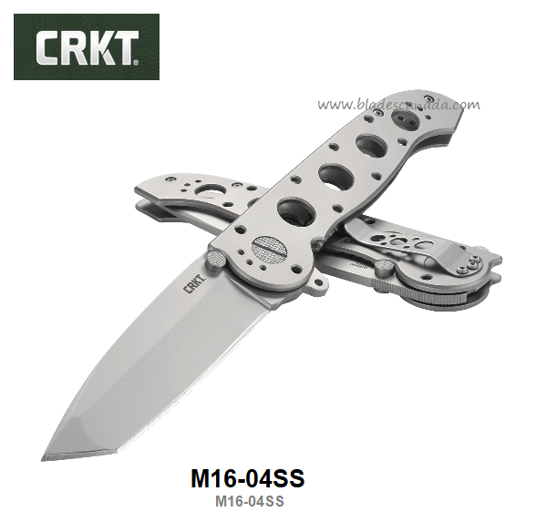 CRKT M16 Flipper Framelock Knife, 12C27 Sandvik, Stainless, CRKTM16-04SS