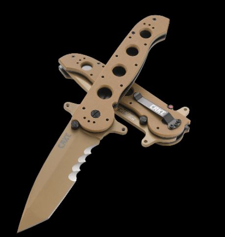 CRKT Carson Flipper Folding Knife, Tanto Blade, G10 Desert Tan, M16-14DSFG