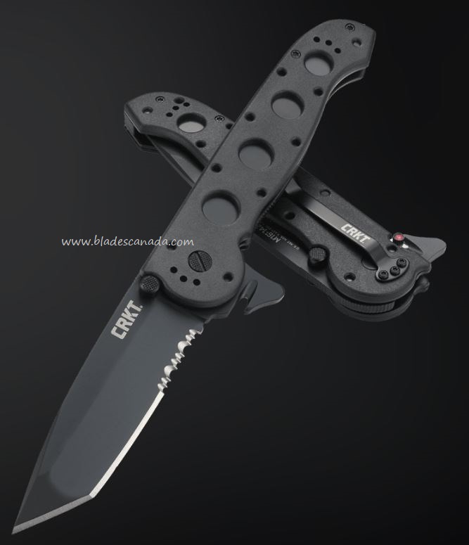 CRKT Carson Flipper Folding Knife, AUS 8 Tanto, GFN Black M16-14ZLEK